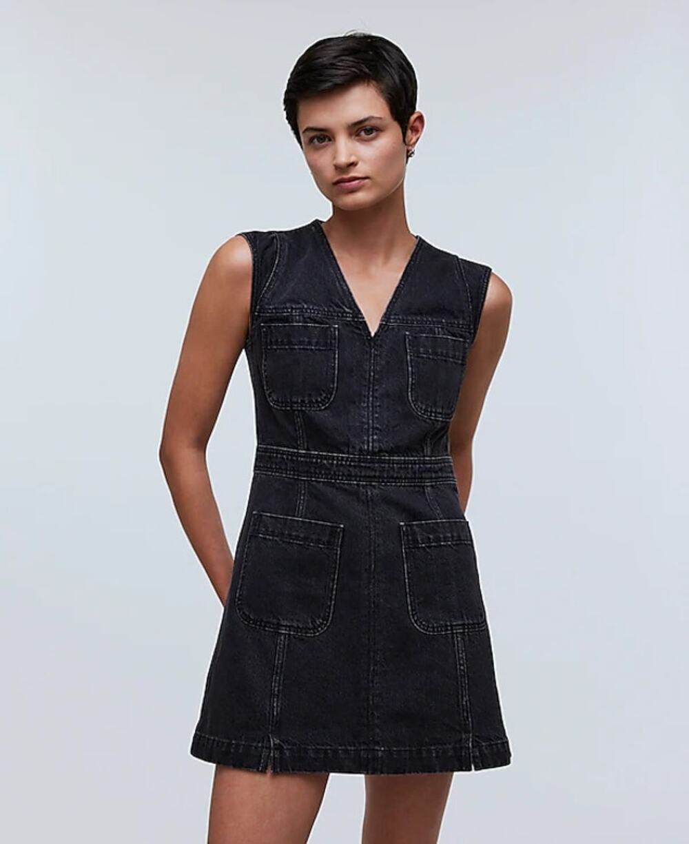 Madewell Denim Cap-Sleeve Mini Dress Tarrybrook Wash 6 NWT